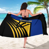 Barbados Flag and Coat of Arms Sarong Blue Yellow Black Design with National Symbols - Wonder Print Shop