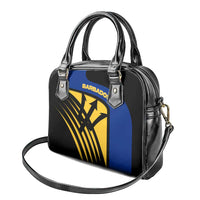 Barbados Flag and Coat of Arms Shoulder Handbag Blue Yellow Black Design with National Symbols - Wonder Print Shop