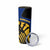 Barbados Flag and Coat of Arms Skinny Tumbler Blue Yellow Black Design with National Symbols - Wonder Print Shop
