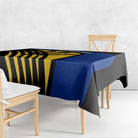 Barbados Flag and Coat of Arms Tablecloth Blue Yellow Black Design with National Symbols - Wonder Print Shop