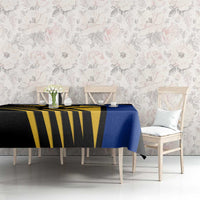 Barbados Flag and Coat of Arms Tablecloth Blue Yellow Black Design with National Symbols - Wonder Print Shop