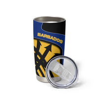 Barbados Flag and Coat of Arms Tumbler Cup Blue Yellow Black Design with National Symbols - Wonder Print Shop