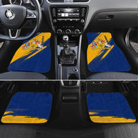 Barbados Trident and Coat of Arms Car Mats with Blue Yellow Patriotic Graphic - Wonder Print Shop