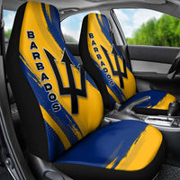Barbados Trident and Coat of Arms Car Seat Cover with Blue Yellow Patriotic Graphic - Wonder Print Shop