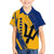 Barbados Trident and Coat of Arms Hawaiian Shirt with Blue Yellow Patriotic Graphic - Wonder Print Shop