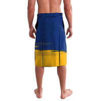 Barbados Trident and Coat of Arms Lavalava with Blue Yellow Patriotic Graphic - Wonder Print Shop