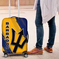 Barbados Trident and Coat of Arms Luggage Cover with Blue Yellow Patriotic Graphic - Wonder Print Shop