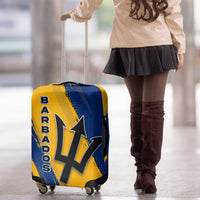Barbados Trident and Coat of Arms Luggage Cover with Blue Yellow Patriotic Graphic - Wonder Print Shop
