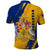 Barbados Trident and Coat of Arms Polo Shirt with Blue Yellow Patriotic Graphic - Wonder Print Shop