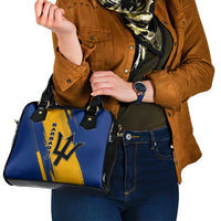 Barbados Trident and Coat of Arms Shoulder Handbag with Blue Yellow Patriotic Graphic - Wonder Print Shop