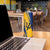Barbados Trident and Coat of Arms Skinny Tumbler with Blue Yellow Patriotic Graphic - Wonder Print Shop