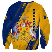 Barbados Trident and Coat of Arms Sweatshirt with Blue Yellow Patriotic Graphic - Wonder Print Shop