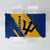 Barbados Trident and Coat of Arms Tablecloth with Blue Yellow Patriotic Graphic - Wonder Print Shop