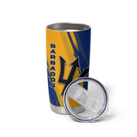 Barbados Trident and Coat of Arms Tumbler Cup with Blue Yellow Patriotic Graphic - Wonder Print Shop
