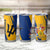 Barbados Trident and Coat of Arms Tumbler Cup with Blue Yellow Patriotic Graphic - Wonder Print Shop