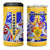 Barbados Coat of Arms 4 in 1 Can Cooler Tumbler with Yellow Blue Pelican Dolphin Graphic - Wonder Print Shop