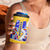 Barbados Coat of Arms 4 in 1 Can Cooler Tumbler with Yellow Blue Pelican Dolphin Graphic - Wonder Print Shop