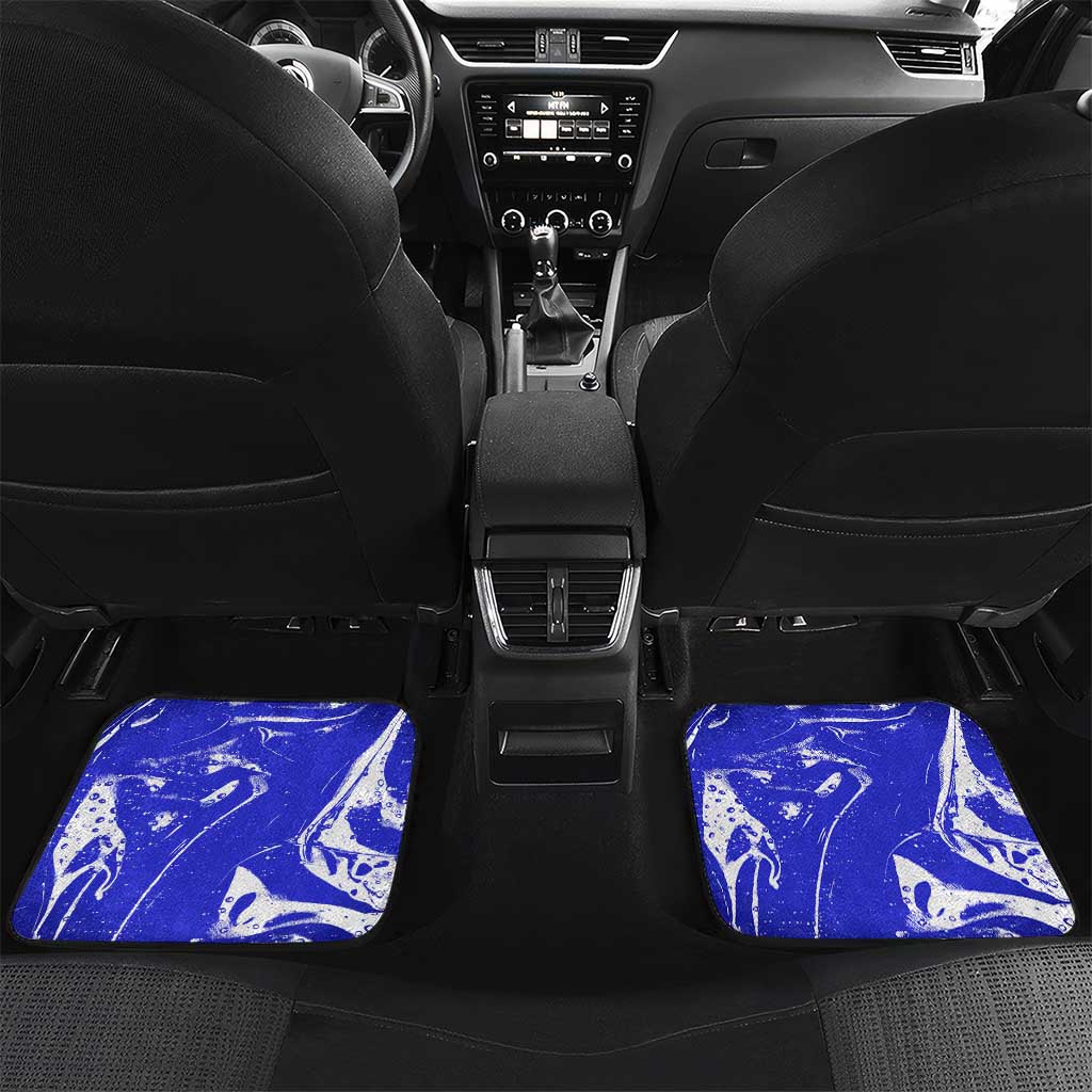 Barbados Coat of Arms Car Mats with Yellow Blue Pelican Dolphin Graphic - Wonder Print Shop