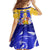 Barbados Coat of Arms Family Matching Off The Shoulder Long Sleeve Dress and Hawaiian Shirt with Yellow Blue Pelican Dolphin Graphic - Wonder Print Shop
