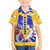 Barbados Coat of Arms Family Matching Off Shoulder Maxi Dress and Hawaiian Shirt with Yellow Blue Pelican Dolphin Graphic - Wonder Print Shop