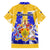 Barbados Coat of Arms Hawaiian Shirt with Yellow Blue Pelican Dolphin Graphic - Wonder Print Shop