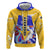 Barbados Coat of Arms Hoodie with Yellow Blue Pelican Dolphin Graphic - Wonder Print Shop
