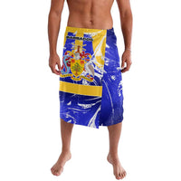 Barbados Coat of Arms Lavalava with Yellow Blue Pelican Dolphin Graphic - Wonder Print Shop