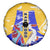 Barbados Coat of Arms Spare Tire Cover with Yellow Blue Pelican Dolphin Graphic - Wonder Print Shop