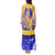 Barbados Coat of Arms Tank Maxi Dress with Yellow Blue Pelican Dolphin Graphic - Wonder Print Shop