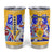 Barbados Coat of Arms Tumbler Cup with Yellow Blue Pelican Dolphin Graphic - Wonder Print Shop