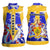 Barbados Coat of Arms Women Sleeveless Polo Shirt with Yellow Blue Pelican Dolphin Graphic - Wonder Print Shop