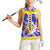 Barbados Coat of Arms Women Sleeveless Polo Shirt with Yellow Blue Pelican Dolphin Graphic - Wonder Print Shop