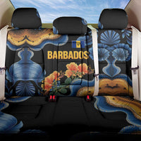 Barbados Floral Wave Back Car Seat Cover with Tropical Hibiscus Print Black and Gold - Wonder Print Shop