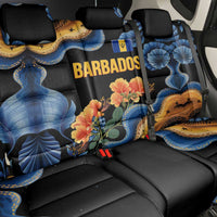 Barbados Floral Wave Back Car Seat Cover with Tropical Hibiscus Print Black and Gold - Wonder Print Shop