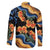 Barbados Floral Wave Family Matching Off The Shoulder Long Sleeve Dress and Hawaiian Shirt with Tropical Hibiscus Print Black and Gold - Wonder Print Shop