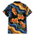 Barbados Floral Wave Hawaiian Shirt with Tropical Hibiscus Print Black and Gold - Wonder Print Shop