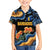 Barbados Floral Wave Hawaiian Shirt with Tropical Hibiscus Print Black and Gold - Wonder Print Shop