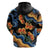 Barbados Floral Wave Hoodie with Tropical Hibiscus Print Black and Gold - Wonder Print Shop
