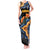 Barbados Floral Wave Tank Maxi Dress with Tropical Hibiscus Print Black and Gold - Wonder Print Shop