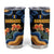 Barbados Floral Wave Tumbler Cup with Tropical Hibiscus Print Black and Gold - Wonder Print Shop