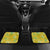 Barbados Flag Car Mats Blue and Yellow with Trident and Tropical Leaf Pattern - Wonder Print Shop