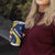 Barbados Flag Tumbler Cup Blue and Yellow with Trident and Tropical Leaf Pattern - Wonder Print Shop