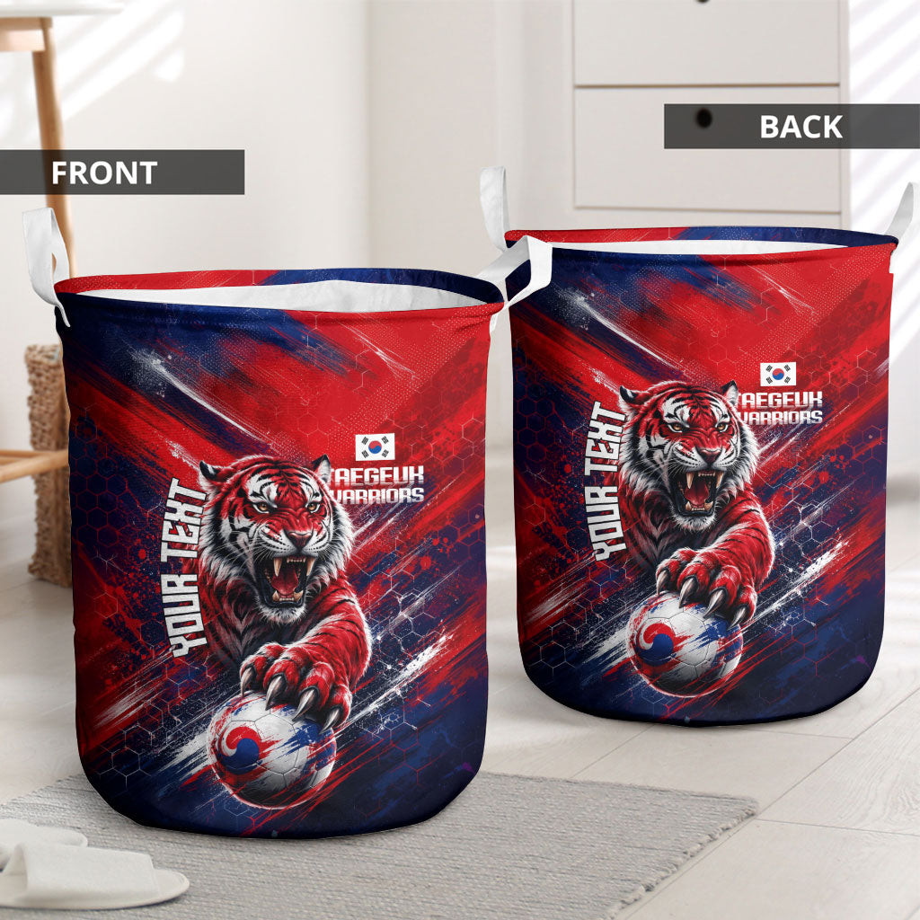 Personalized Taegeuk Warriors Korean Tiger Football Laundry Basket South Korean Tiger Soccer Ball Flag