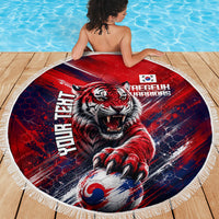 Personalized Taegeuk Warriors Korean Tiger Football Beach Blanket South Korean Tiger Soccer Ball Flag