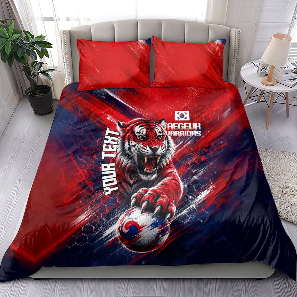 Personalized Taegeuk Warriors Korean Tiger Football Bedding Set South Korean Tiger Soccer Ball Flag