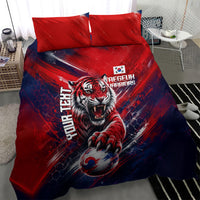 Personalized Taegeuk Warriors Korean Tiger Football Bedding Set South Korean Tiger Soccer Ball Flag