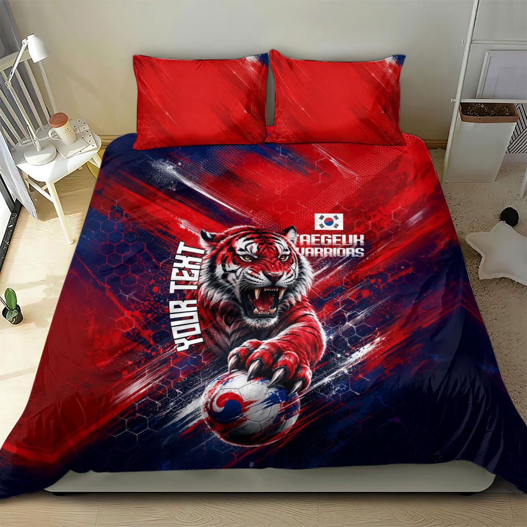 Personalized Taegeuk Warriors Korean Tiger Football Bedding Set South Korean Tiger Soccer Ball Flag