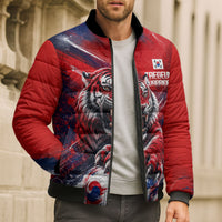 Personalized Taegeuk Warriors Korean Tiger Football Bomber Puffer Jacket South Korean Tiger Soccer Ball Flag