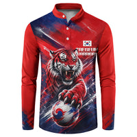 Personalized Taegeuk Warriors Korean Tiger Football Button Sweatshirt South Korean Tiger Soccer Ball Flag