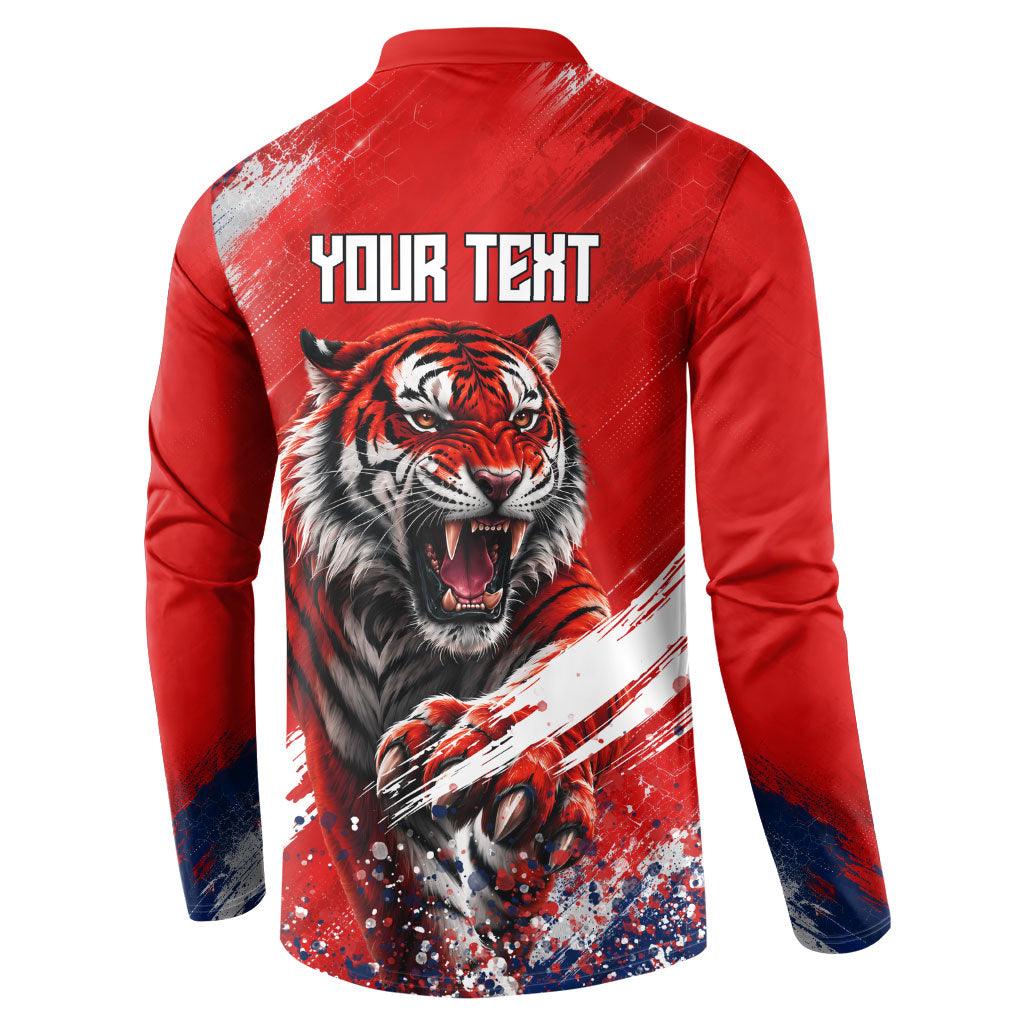 Personalized Taegeuk Warriors Korean Tiger Football Button Sweatshirt South Korean Tiger Soccer Ball Flag